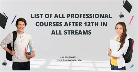 List Of All Professional Courses After 12th In All Streams Brainwonders