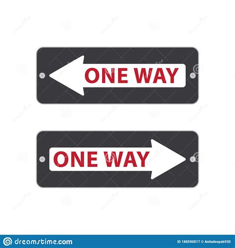 Vector Traffic Sign For One Way Stock Vector Illustration Of