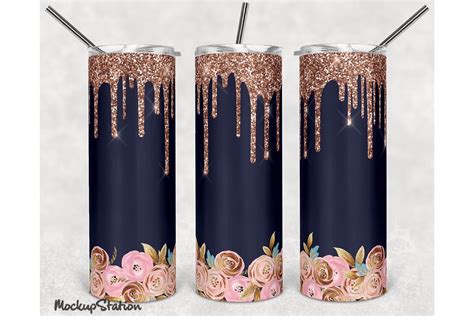 Collection by web design inspiration. Pink Gold Glitter 20oz Skinny Tumbler Design Sublimation ...