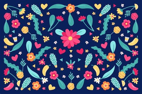 Free Vector Colorful Mexican Wallpaper Theme