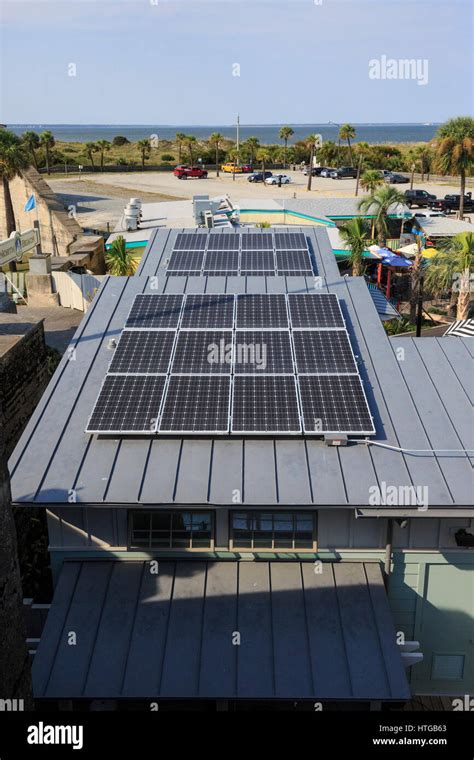 Solar Panels Being Used Ar Battery Garland Museum Area Of The Tybee
