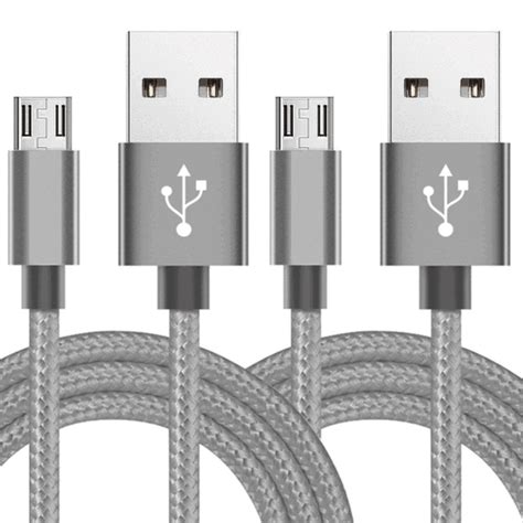 2 Pack 6ft Micro Usb Cable Fast Charge Data Sync Charger Cord Samsung