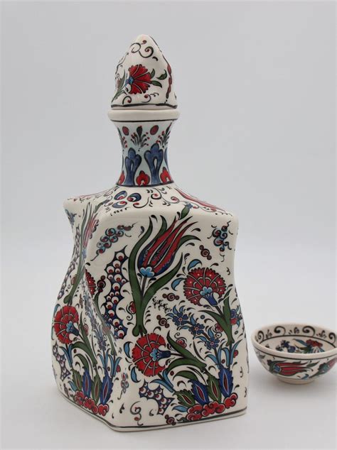 Hand Crafted Turkish Ceramic Liquor Twist Vases In Tulip Design Nirvana