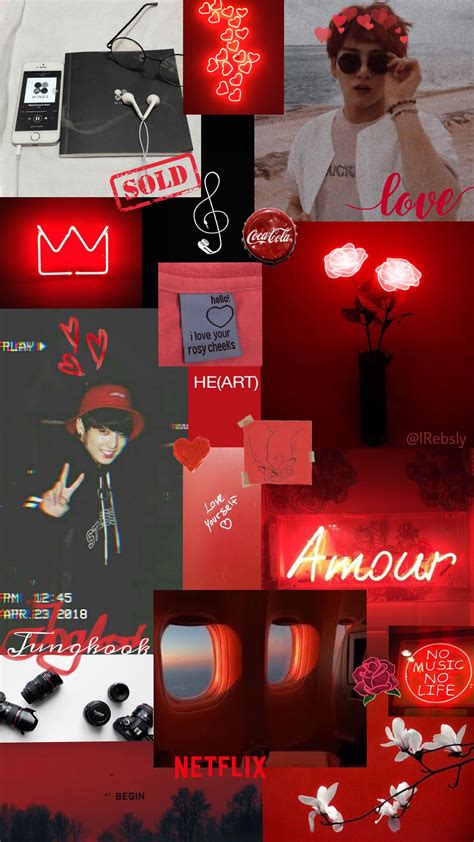 Customize and personalise your desktop, mobile phone and tablet with these free wallpapers! #jungkook#bts#red#black#wallpaper#aesthetic | Modern, Bts