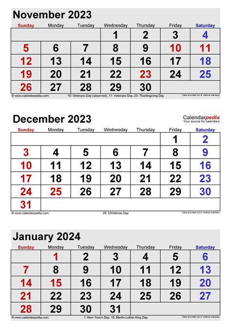 December 2023 January 2024 Calendar Excel Template Free Printable Oct