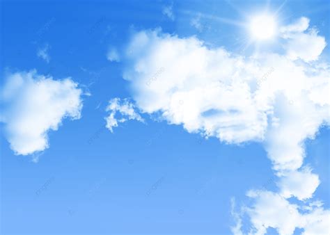 Background Langit Gradien Biru Dengan Sinar Matahari Dan Gambar Lanskap