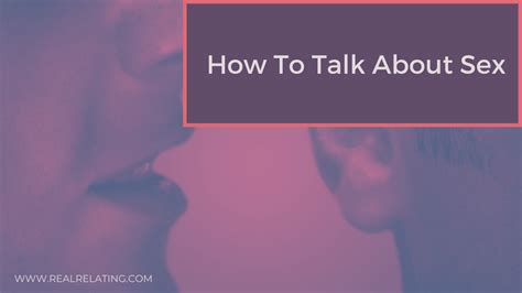 how to talk about sex