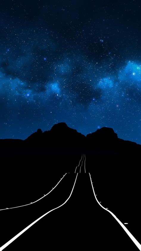 Starry Sky Night Road Iphone Wallpaper Iphone Wallpapers