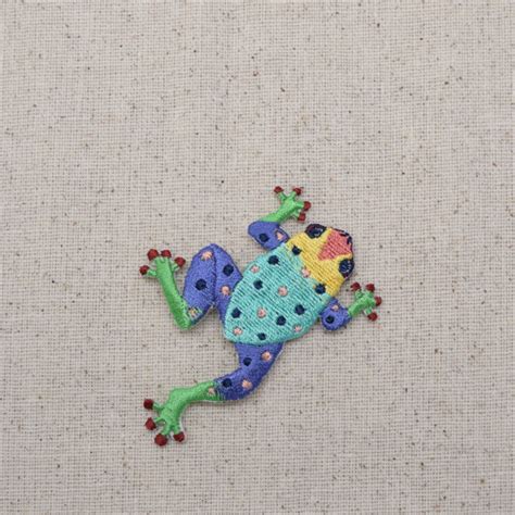 Tree Frog Multicolor Iron On Applique Embroidered Patch Etsy Flower