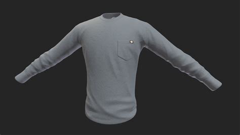 Dickies Long Sleeve Shirt Download Free 3d Model By Kodie Russell Kodierussell [f6f2732