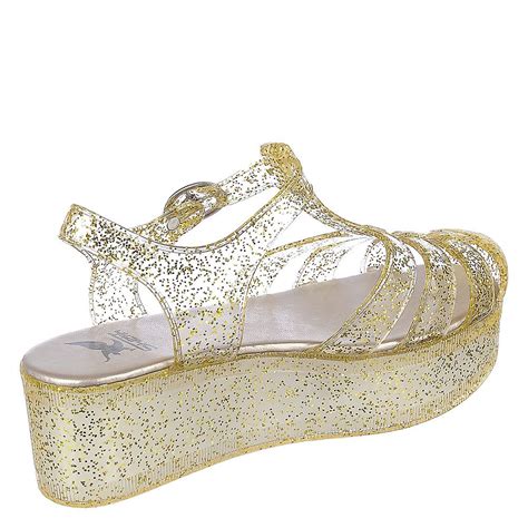 Shiekh Womens Disco 01 Platform Jelly Sandal Disco 01gold Shiekh