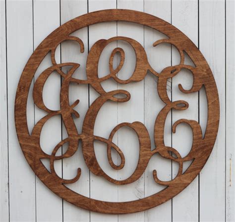 Custom Wood Monogram 26 28 30 Or 32 Inches Stained By Craftcarve Wood