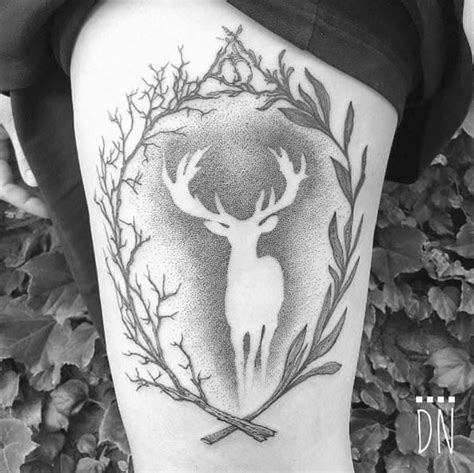 30 Tree Themed Deer Tattoo Design For Love Of Nature And Animals Stag