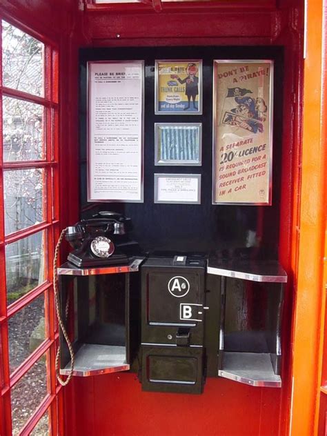 The Inside Of An Old Telephone Box English Telephone Booth Red