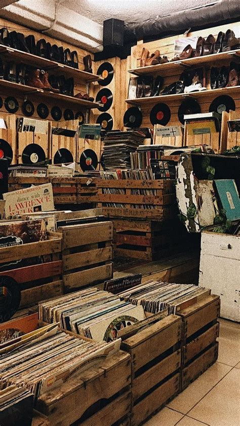 Vinyl Records In Crates Wallpapers Vintage Retro Aesthetic Music