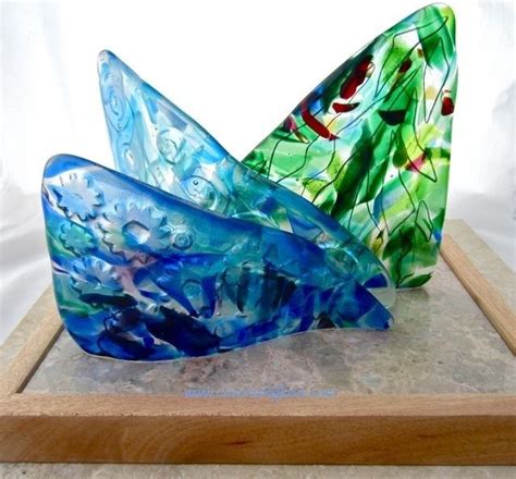 Hand Crafted Fused Glass Table Sculpture Hoe A Mau Gazing At Stars By Caron Art Glass