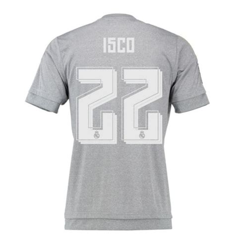 Original trikot 2015/16 in grau von real madrid. Official 2015-16 Real Madrid Away Shirt (Isco 22): Buy ...
