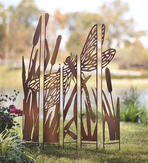 Five Panel Weathered Metal Decorative Laser Cut Garden Stake