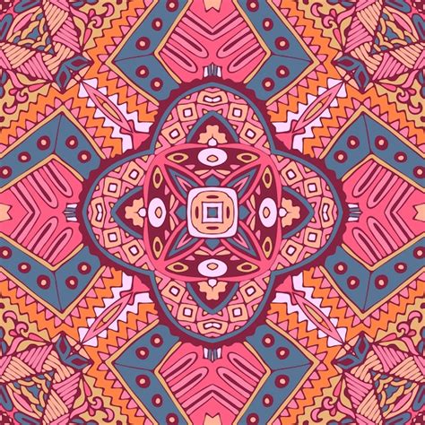 Premium Vector Tiled Ethnic Boho Pattern For Fabric Abstract