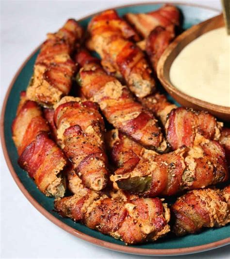 Bacon Wrapped Air Fryer Jalapeño Poppers Kinda Healthy Recipes