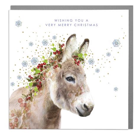 Donkey Christmas Card By Lola Design Ltd