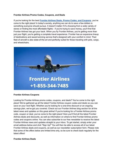 Ppt Frontier Airlines Promo Codes Coupons And Deals Powerpoint