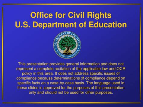 Ppt Office For Civil Rights Us Department Of Education Powerpoint