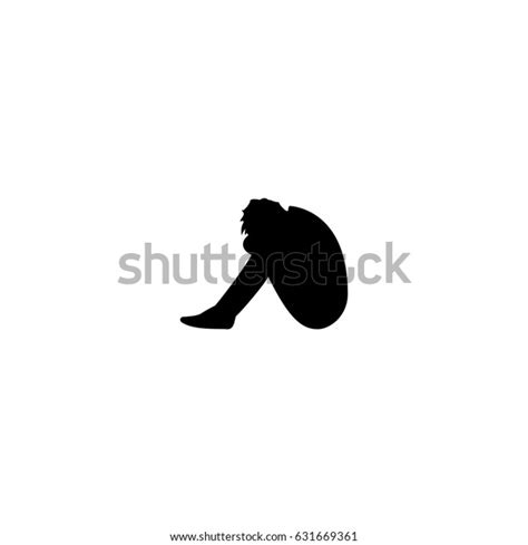 Sad Man Silhouette Vector Icon Stock Vector Royalty Free 631669361