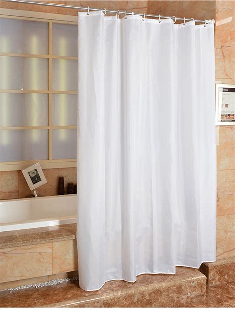 Fabric Shower Curtain Plain White Extra Wide Extra Long Standard With