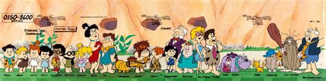The Flintstone Kids Multi Character Painted Model Sheet And Background