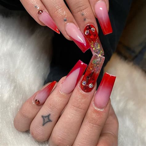30 Best Red Acrylic Nail Designs Of 2020 Red Acrylic Nails Acrylic