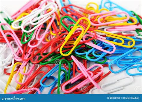 Colored Paper Clips Stock Photo Image Of White Symbol 28978930