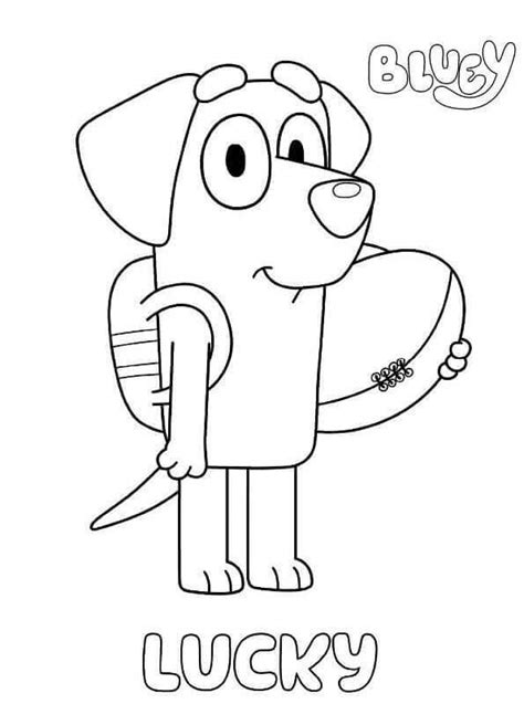 Lucky From Bluey Coloring Page In 2021 Puppy Coloring Pages Kids