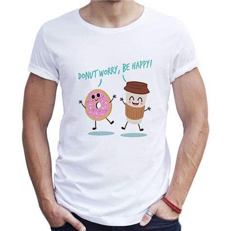 Buy 2018 New Funny Male T Shirts Donut Pun 3d Print T
