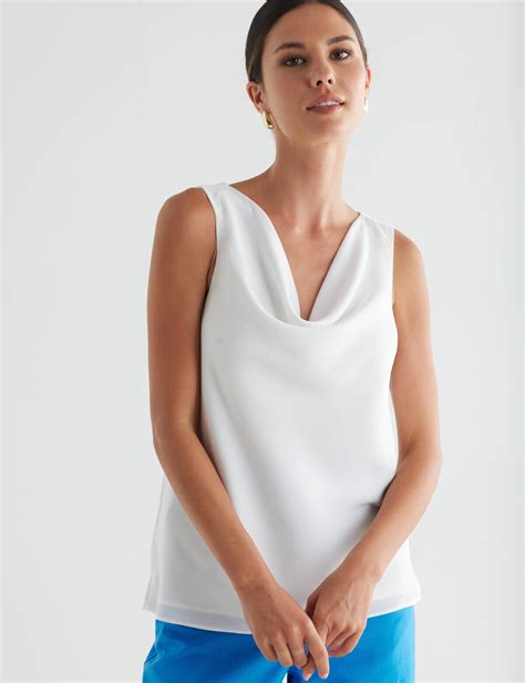 Whistle Cowl Neck Tank Top Ivory Tops