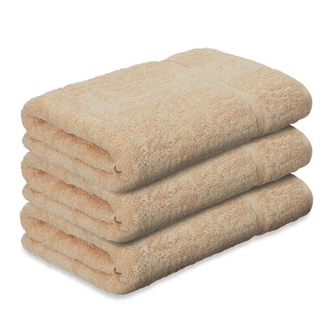 Bath Towels Beige Large Size 27x50 Premium | Dobby Border | Hotel Towels