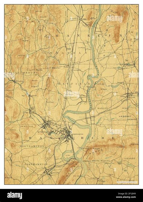 Northampton Massachusetts Map 1893 162500 United States Of America