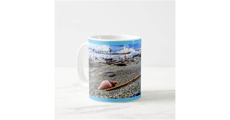 Personalized Seashell On The Beach Coffee Mug