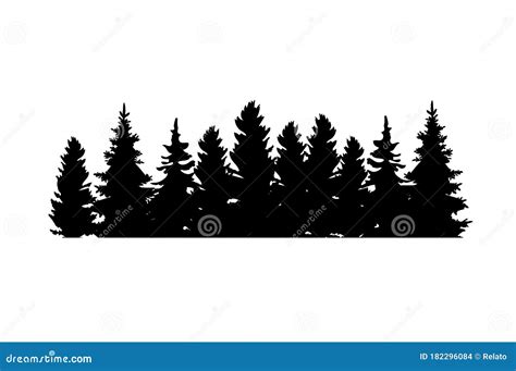 Vector Forest Silhouette Nature Background Trees Silhouettes Stock
