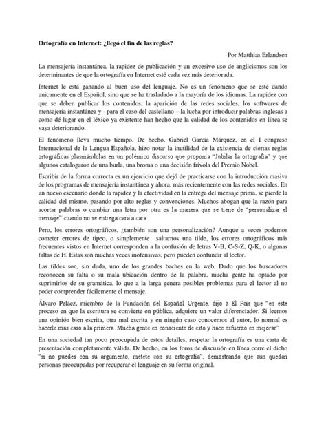 Estructura Del Texto Argumentativo Lengua Española Ortografía