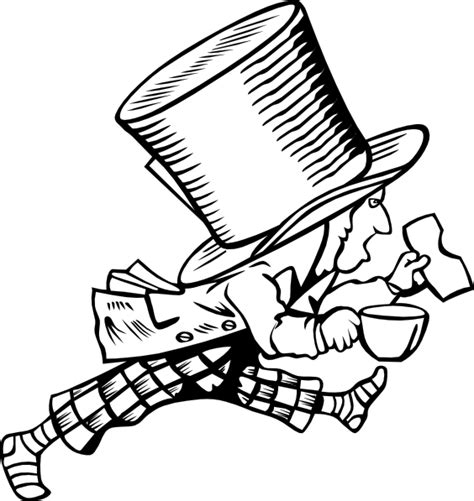 Mad Hatter Alice In Wonderland Coloring Pages Clip Art Library