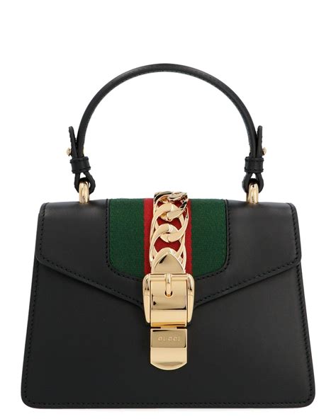 Gucci Sylvie Leather Mini Bag In Black Lyst Canada