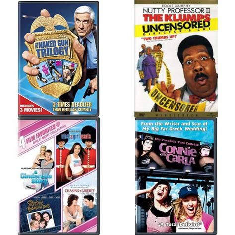 DVD Comedy Movies 4 Pack Fun Gift Bundle Naked Gun Trilogy Collection