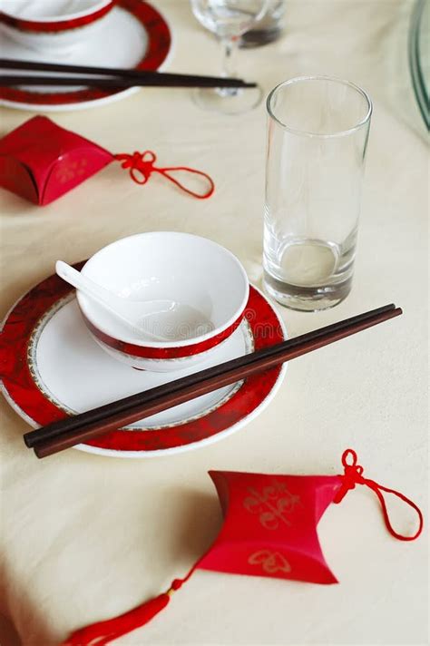 Chinese Wedding Banquet Table Setting Stock Image Image Of Banquet