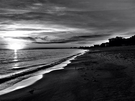 Black And White Sunset Photograph Black And White Sunset