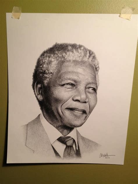 Nelson Mandela Portrait By Christian Elden Half
