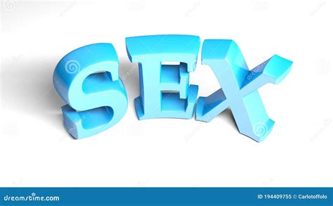 sex blue write isolated on white background 3d rendering illustration stock illustration