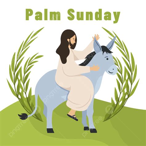 Jesus Donkey Png Picture Palm Sunday Green Grass Jesus Riding A Donkey