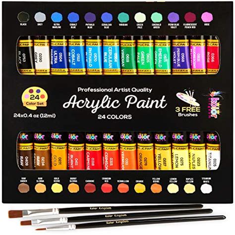 Acrylic Paint Set 24 Colors 041 Oz 12 Ml Paint Kit For Artists