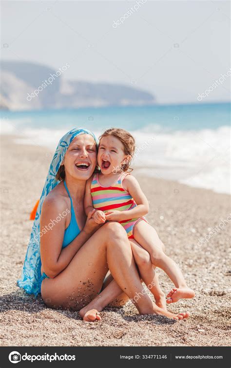 Mother Daughter Having Fun Beach Stock Photo Dejan Ristovski